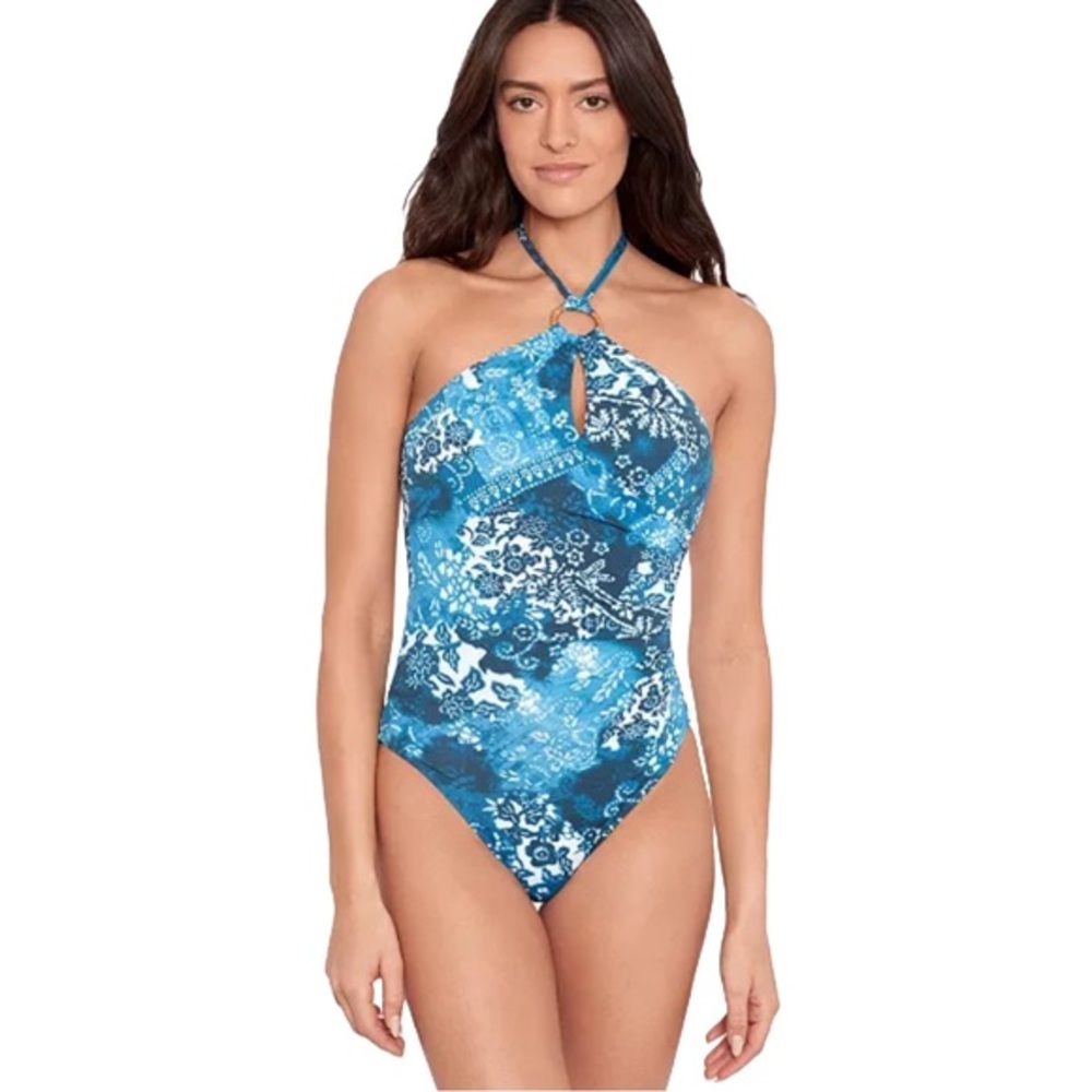 Lauren Ralph Lauren Women's Ring One-Piece Swimsuit NWT size 12
